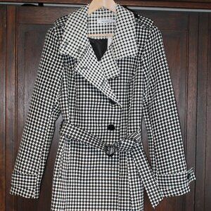 Black and white belted jacket
